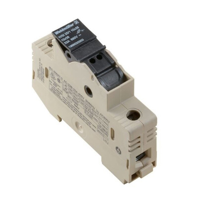 Weidmuller W Series Beige Fused DIN Rail Terminal, 10mm², Single-Level, Screw Termination