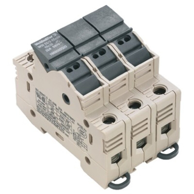 Weidmuller W Series Beige Fused DIN Rail Terminal, Single-Level, Screw Termination
