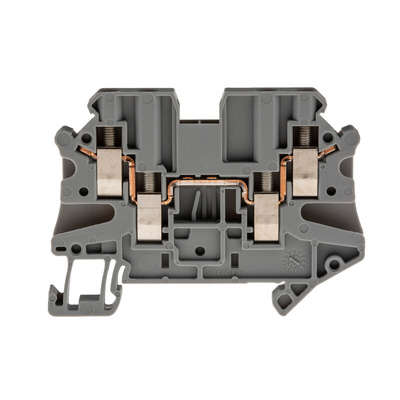 Phoenix Contact UT 2.5-QUATTRO Series Grey DIN Rail Terminal Block, Single-Level, Screw Termination