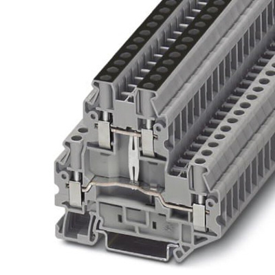 Phoenix Contact UTTB4-PV Series Grey Double Level Terminal Block, Double-Level, Screw Termination