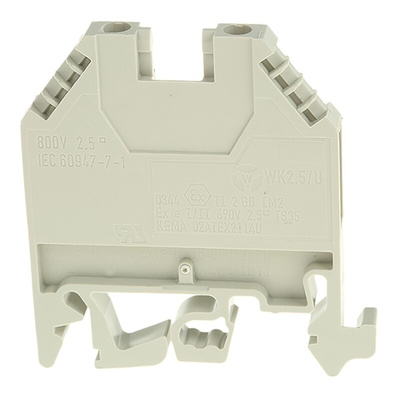 Wieland WK Series Grey Feed Through Terminal Block, 2.5mm², Single-Level, Screw Termination