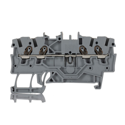 Wago TOPJOB S, 2000 Series Grey Feed Through Terminal Block, 1mm², Single-Level, Push-In Cage Clamp Termination, ATEX,