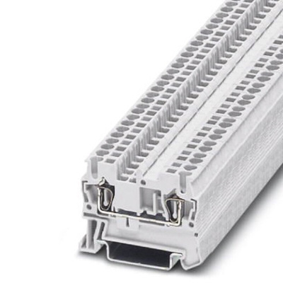 Phoenix Contact ST 2.5 WH Series White Feed Through Terminal Block, 2.5mm², Single-Level, Spring Clamp Termination