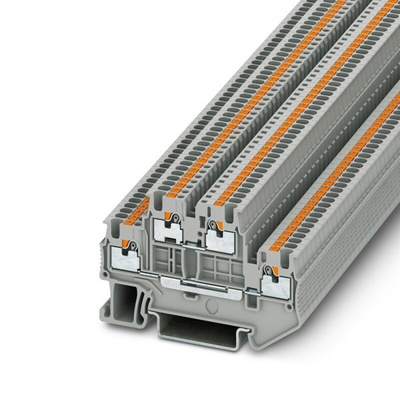 Phoenix Contact PTTB 1.5/S Series Grey Double Level Terminal Block, 1.5mm², Double-Level, Push In Termination