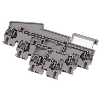 Phoenix Contact Clipline Series Grey Feed Through Terminal Block, 4mm², Triple-Level, Spring Clamp Termination