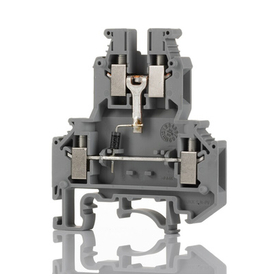 Phoenix Contact UKK 5-DIO/U-O Series Grey DIN Rail Terminal Block, 0.2 → 4mm², Double-Level