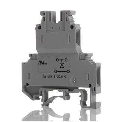 Phoenix Contact UKK 5-DIO/U-O Series Grey DIN Rail Terminal Block, 0.2 → 4mm², Double-Level