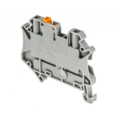 Phoenix Contact UT 2.5-MT Series Grey Knife Disconnect Terminal Block, 2.5mm², Single-Level, Screw Termination