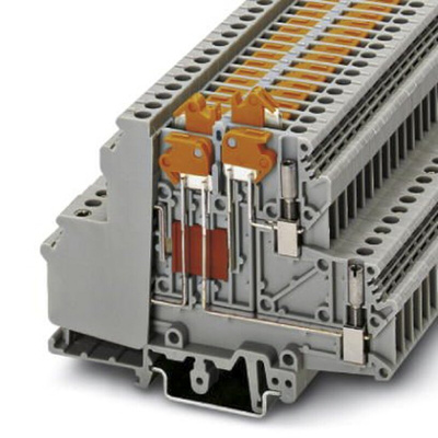 Phoenix Contact UDMTK 5-P/P Series Grey Disconnect Terminal Block, Double-Level, Screw Termination