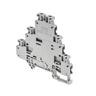 Phoenix Contact UT 2.5-3L Series Grey DIN Rail Terminal Block, Triple-Level, Screw Termination