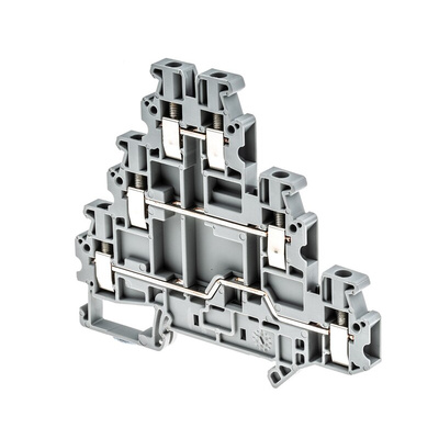 Phoenix Contact UT 2.5-3L Series Grey DIN Rail Terminal Block, Triple-Level, Screw Termination