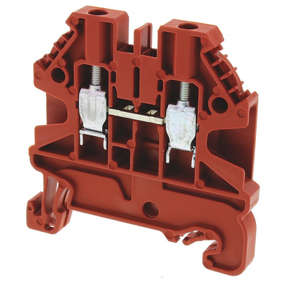 Wieland WT 2.5 Series Red Feed Through Terminal Block, 2.5mm², Single-Level, Screw Termination, ATEX