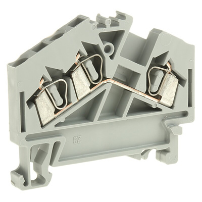 Wago 280 Series Grey Feed Through Terminal Block, 2.5mm², Single-Level, Cage Clamp Termination