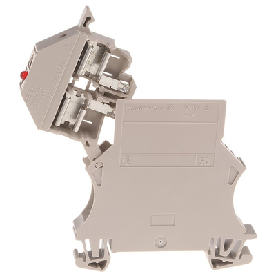 Weidmüller W Series Beige Fused DIN Rail Terminal, 6mm², Single-Level, Screw Termination, Fused