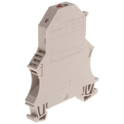 Weidmüller W Series Beige Fused DIN Rail Terminal, 6mm², Single-Level, Screw Termination, Fused