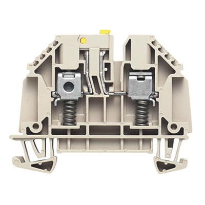 Weidmuller W Series Beige Feed Through Terminal Block, Single-Level, Screw Termination