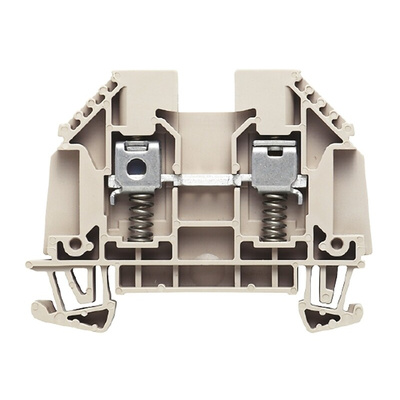 Weidmüller W Series Brown Feed Through Terminal Block, Single-Level, Screw Termination