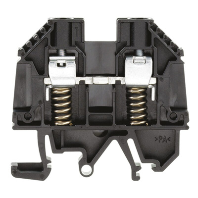 Weidmuller W Series Black Feed Through Terminal Block, 0.5 → 10mm², Single-Level, Screw Termination