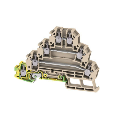 Weidmuller W Series Brown DIN Rail Terminal Block, 0.5 → 4mm², Quadruple-Level, Screw Termination