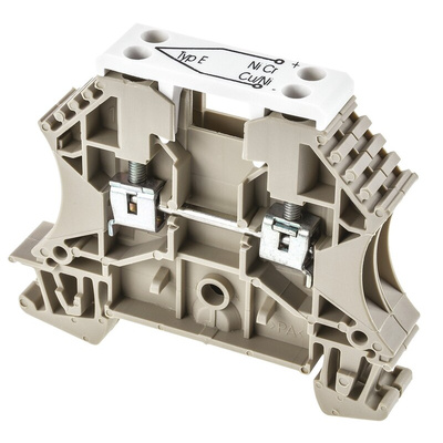 Weidmuller W Series Dark Beige Thermoelectric Voltage Terminal Block Pair, 2.5mm², Single-Level, Screw Termination, ATEX