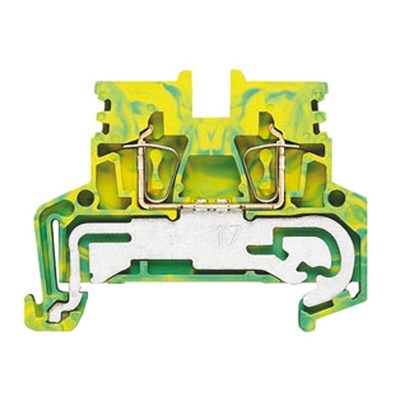 Weidmuller Z Series Green, Yellow PE Terminal, 0.5 → 4mm², Single-Level, Clamp Termination