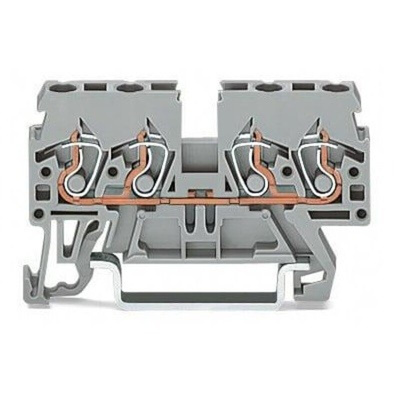 Wago 870 Series Grey Feed Through Terminal Block, 2.5mm², Single-Level, Cage Clamp Termination