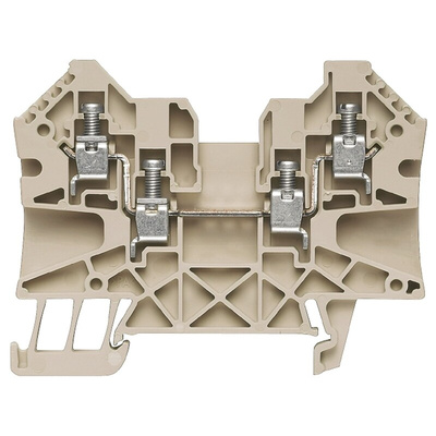 Weidmüller W Series Dark Beige Feed Through Terminal Block, 0.5 → 6mm², Double-Level, Screw Termination