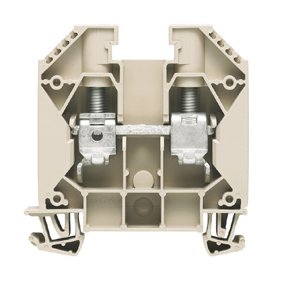 Weidmuller W Series Dark Beige Feed Through Terminal Block, Single-Level, Screw Termination