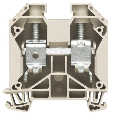 Weidmuller W Series Dark Beige Feed Through Terminal Block, Single-Level, Screw Termination