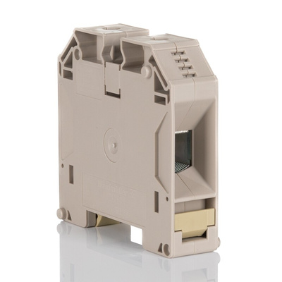 Weidmuller W Series Dark Beige Feed Through Terminal Block, 70mm², Single-Level, Screw Termination