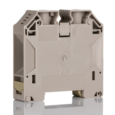 Weidmuller W Series Dark Beige Feed Through Terminal Block, 10 → 70mm², 1-Level, Screw Termination