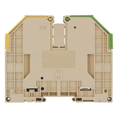Weidmuller W Series Green, Yellow DIN Rail Terminal Block, 16 → 120mm², Single-Level, Screw Termination