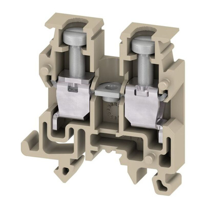 Weidmuller AKZ Series Beige, Yellow Feed Through Terminal Block, 2.5mm², Single-Level, Screw Termination, ATEX, IECEx