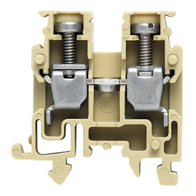 Weidmuller AKZ Series Beige, Yellow Feed Through Terminal Block, 2.5mm², Single-Level, Screw Termination, ATEX, IECEx