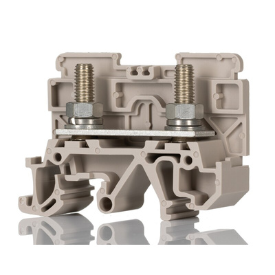 Weidmuller ST 5 Series Dark Beige DIN Rail Terminal Block, 16mm², Single-Level, Screw Termination