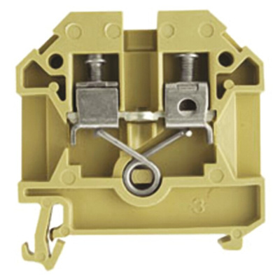 Weidmuller SAK Series Beige, Yellow Feed Through Terminal Block, 0.5 → 4mm², Single-Level, Screw Termination