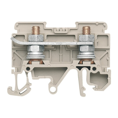 Weidmuller ST 5 Series Dark Beige Feed Through Terminal Block, 16mm², Single-Level, Screw Termination