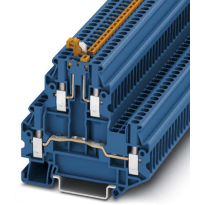 Phoenix Contact UTTB 2.5-MT-P/P BU Series Grey Knife Disconnect Terminal Block, Screw Termination