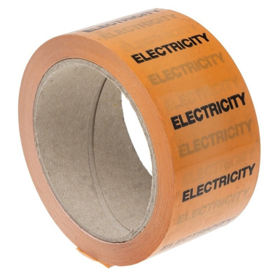 RS PRO Orange PP, Vinyl Pipe Marking Tape, text Electricity, Dim. W 50mm x L 33m