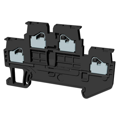 Omron XW5T Series Grey Non-Fused DIN Rail Terminal, 1.5mm², Double-Level, Push In Termination