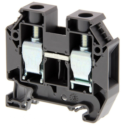 Omron XW5T Series Grey DIN Rail Terminal Block, 4 → 25mm², Single-Level, Screw Termination