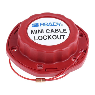 Brady 6 Lock 7mm Shackle Glass-Filled Nylon Mini Cable Lockout- Red