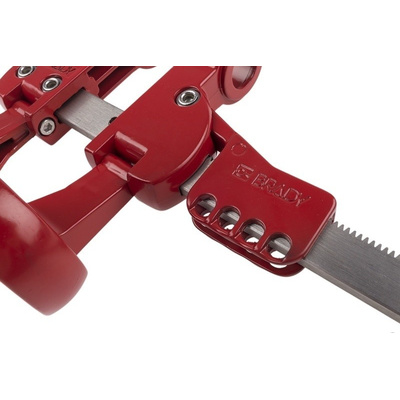 Brady 7mm Shackle Aluminium, Stainless Steel Pipe Blind Lockout, 76mm Attachment Point- Red