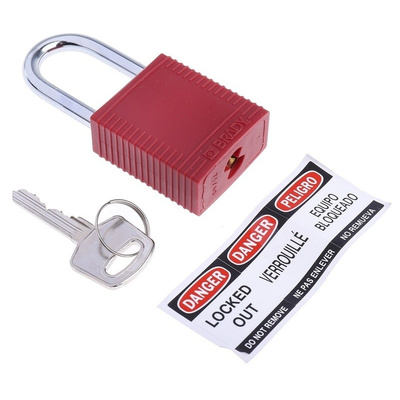 Brady 6 Lock Plastic Lockout Box- Red