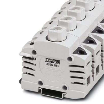 Phoenix Contact USEN 18 N Series Grey Fuse Terminal Block, 35mm², 1-Level, Screw Termination