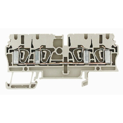 Weidmuller ZDU Series Blue Feed Through Terminal Block, Single-Level, Clamp Termination
