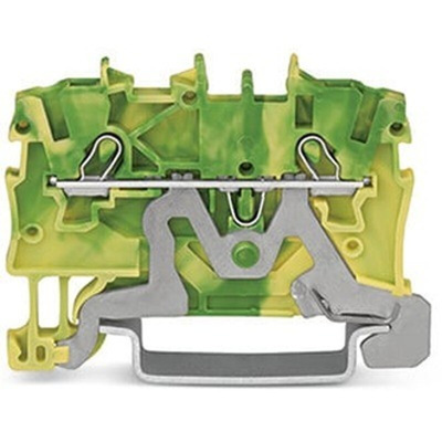Wago TOPJOB S Series Green, Yellow DIN Rail Terminal Block, 1mm², 1-Level, Push-In Cage Clamp Termination, ATEX, EAC
