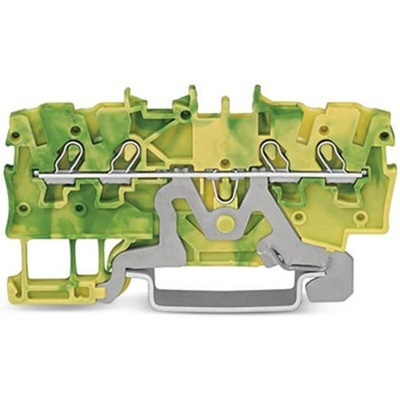 Wago TOPJOB S Series Green, Yellow DIN Rail Terminal Block, 1mm², 1-Level, Push-In Cage Clamp Termination, ATEX, EAC