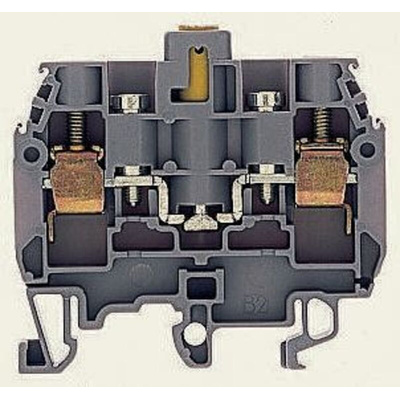 Entrelec SNA Series Grey Standard Din Rail Terminal, 6mm², Single-Level, Screw Termination