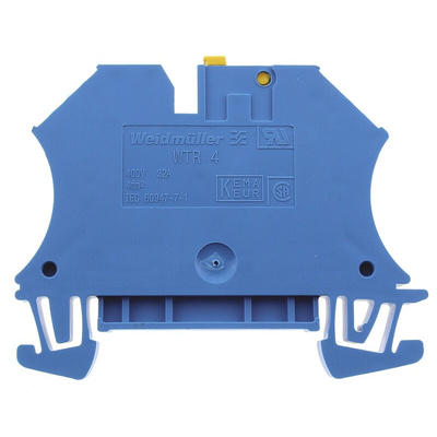 Weidmuller WTR Series Blue Disconnect Terminal Block, 4mm², Single-Level, Screw Termination